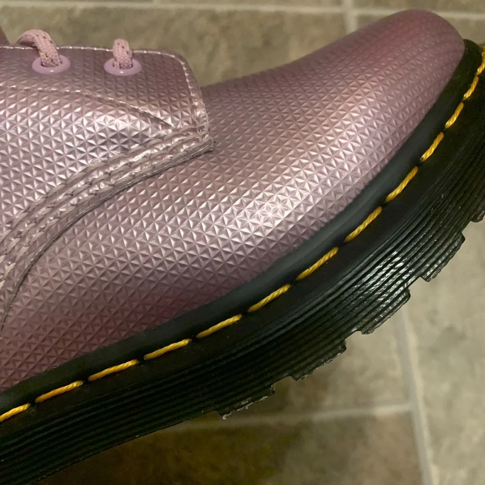 Dr Doc Martens Women's Vegan 1460 Pink Metallic Combat Boots Size 8 - Picture 6 of 11